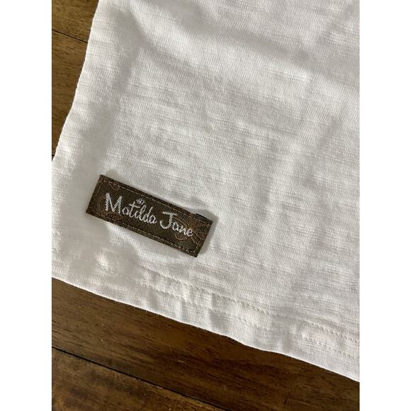 NEW Matilda Jane Once Upon A Time Cream Blue Long Sleeve Knit Dinah Ruffle Tee - Picture 5 of 8